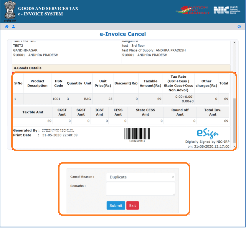 Procedure To Cancel An E-Invoice On IRP