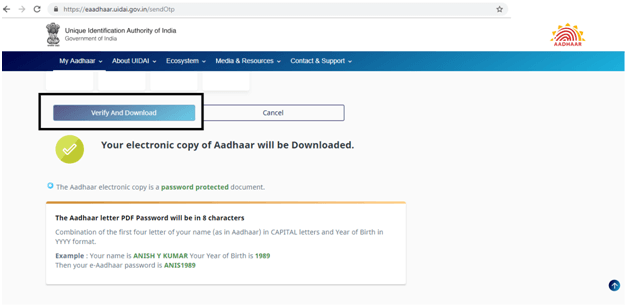 Download Aadhaar Card